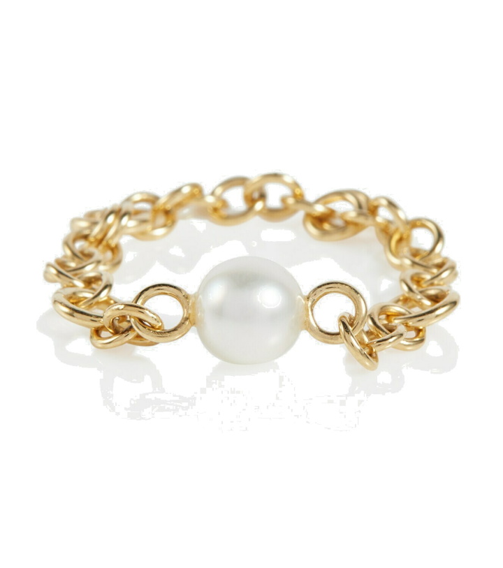 Photo: Spinelli Kilcollin - Gravity 18kt gold chain ring with akoya pearl