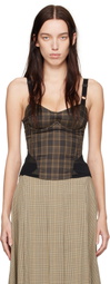 Miaou Brown Marguerite Corset Top