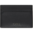 Hugo Black Logo Detail Graiend-Leather Card Holder