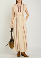 Isabel Marant étoile Liviane Embroidered Cotton Maxi Dress Beige