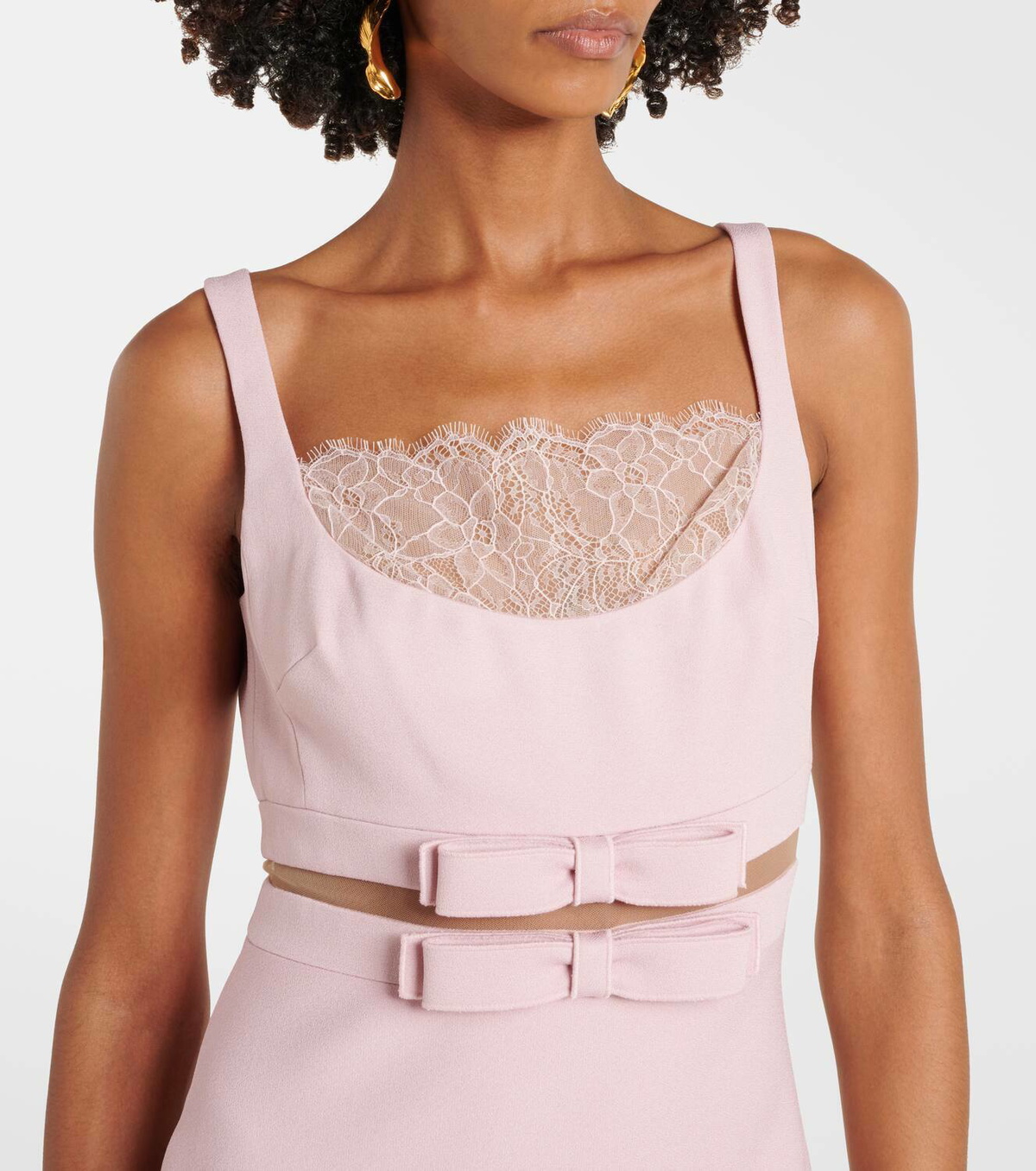 Giambattista Valli Bow-detail crêpe midi dress