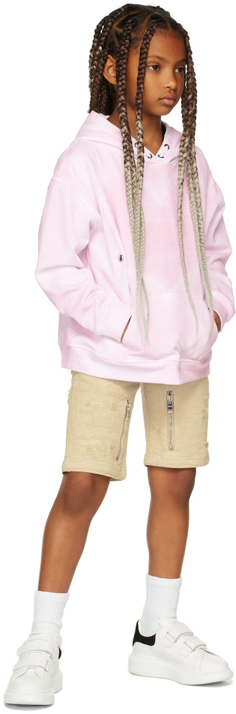 Givenchy Kids Beige Distressed Bermuda Shorts