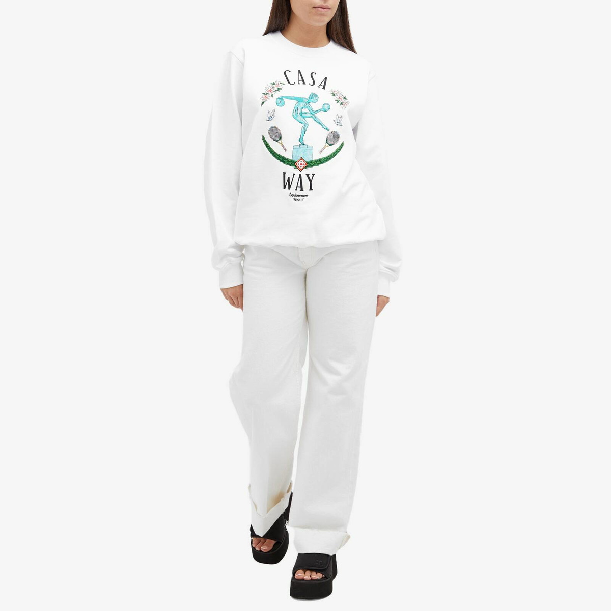 Casablanca Women's Statue En Marbre Sweatshirt in White