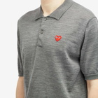 Comme des Garçons Play Men's Knit Polo Shirt in Grey