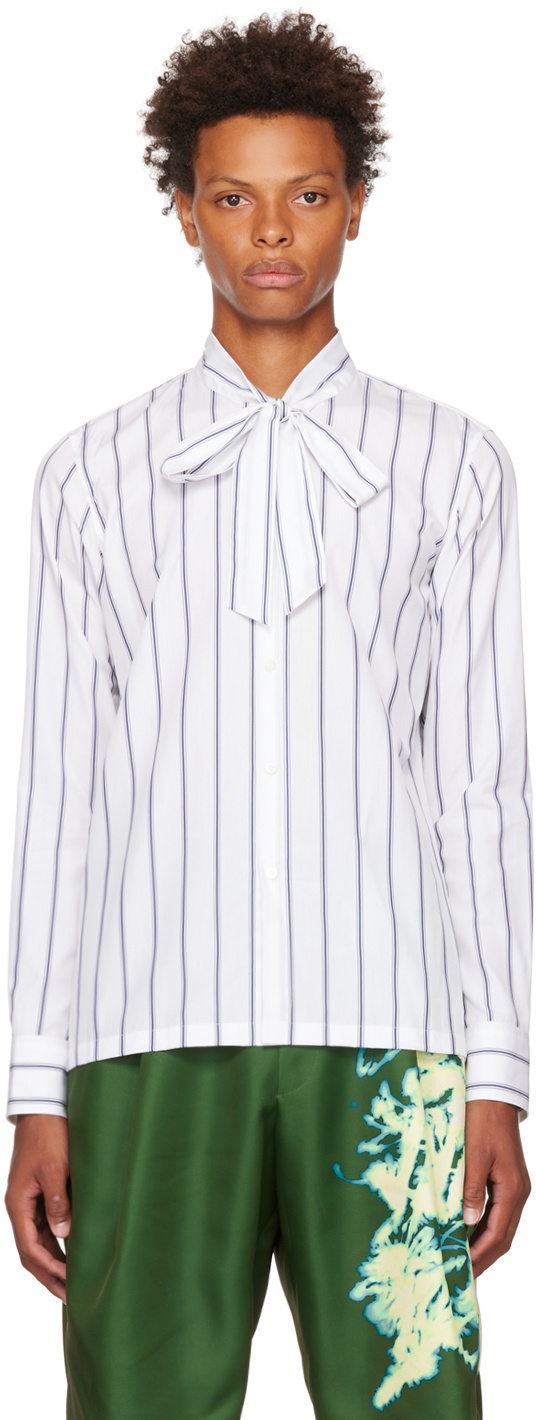 Dries Van Noten White Scarf Shirt Dries Van Noten