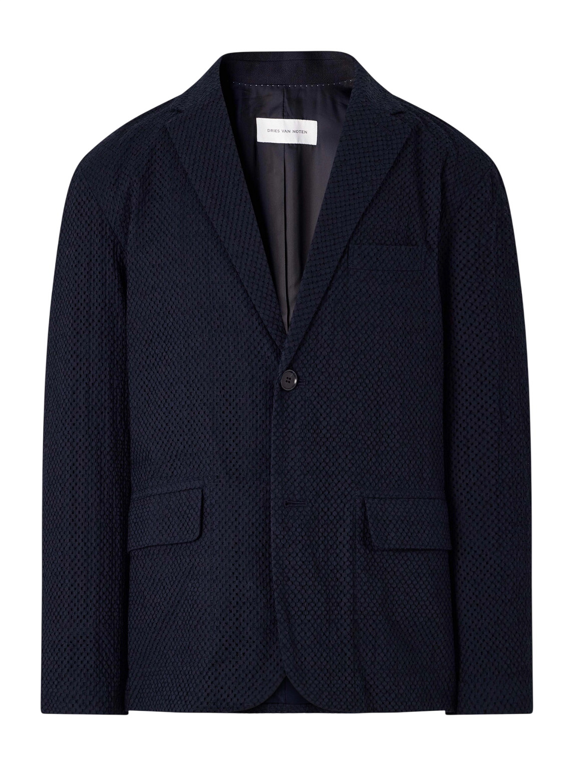 Blue Blue Japan Men's Sashiko Wool Shirt Jacket in Dark Navy Blue