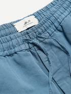 Mr P. - Cotton and Linen-Blend Twill Drawstring Shorts - Blue
