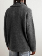 Alanui - Finest Shawl-Collar Ribbed Cashmere and Silk-Blend Cardigan - Gray