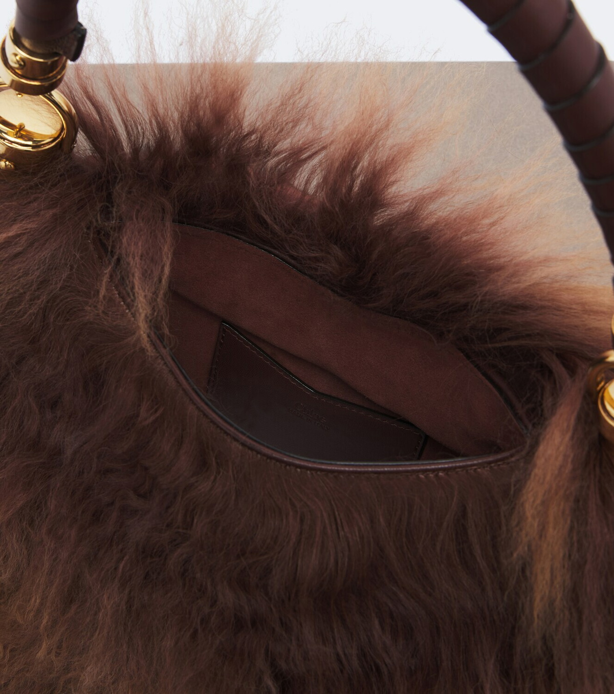 Chloé Marcie Foulard Small shearling shoulder bag