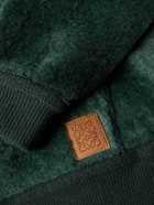 LOEWE - Logo-Appliquéd Shearling Hooded Bomber Jacket - Green