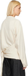LE17SEPTEMBRE Off-White Silky Wrap Draped Blouse