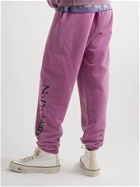 Aries - No Problemo Tapered Acid-Washed Cotton-Jersey Sweatpants - Pink