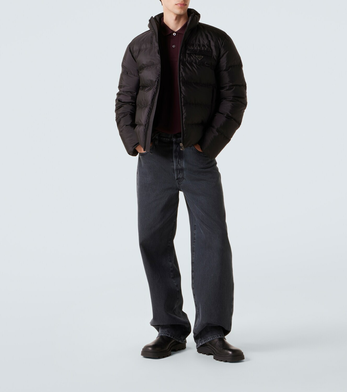 Prada Logo quilted down jacket