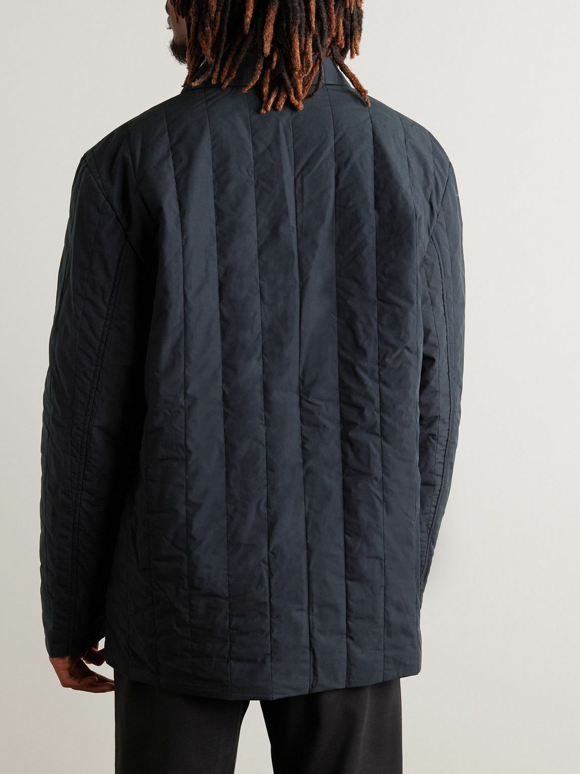 Sunspel Quilted Cotton Twill Field Jacket Blue