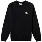 Maison Kitsuné Men's Chillax Fox Patch Classic Crew Sweat in Black