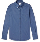 Brunello Cucinelli - Slim-Fit Button-Down Collar Cotton-Chambray Shirt - Men - Blue