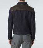Brunello Cucinelli Leather-paneled denim jacket