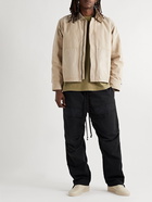 Fear of God - Suede-Trimmed Stone-Washed Cotton-Canvas Jacket - Neutrals