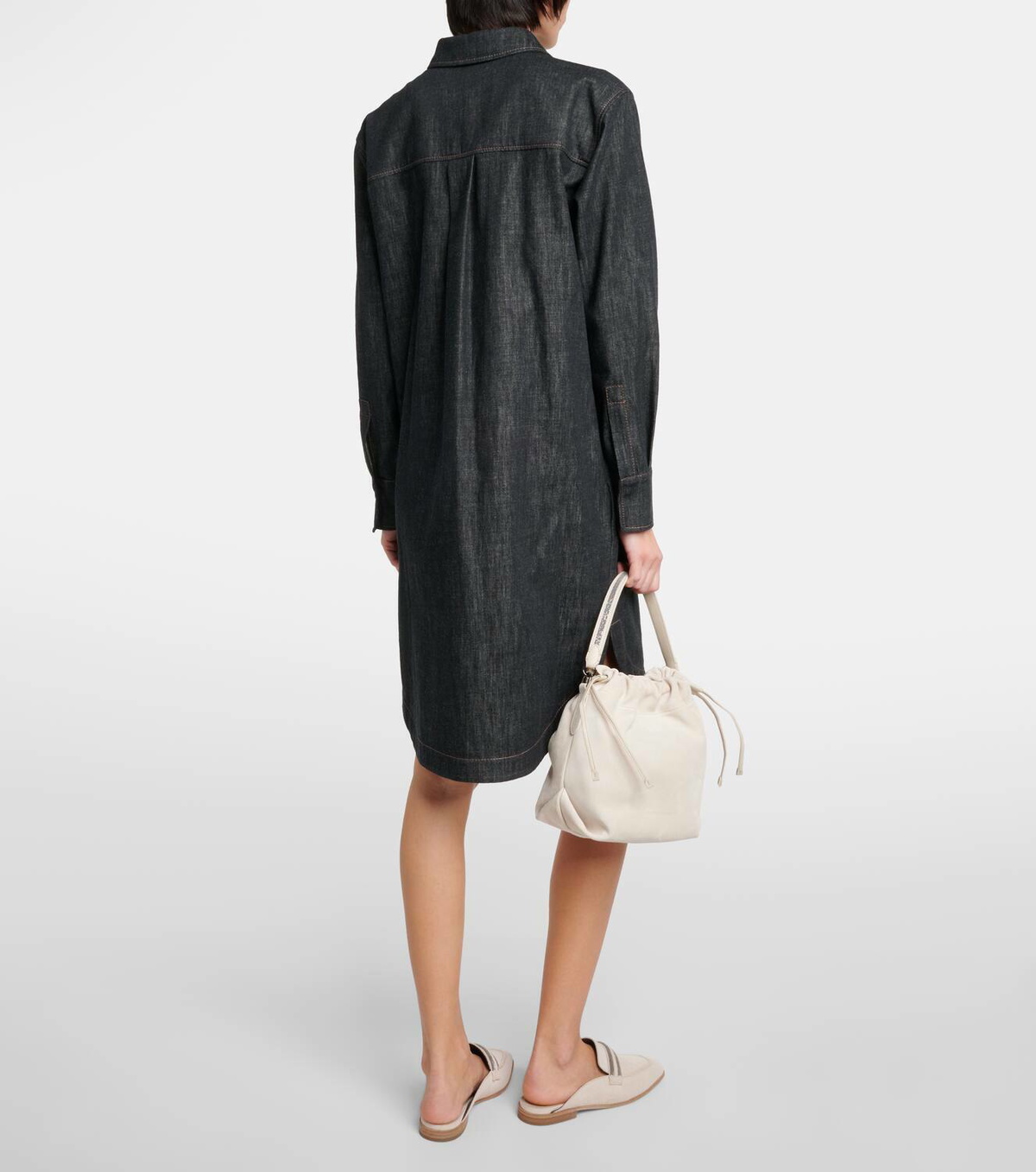 white christmas dresses Brunello Cucinelli Denim Mini Dress – Bluefly