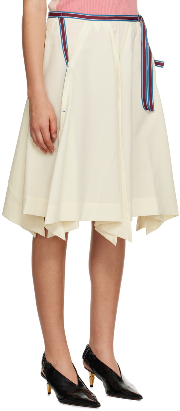 132 5. ISSEY MIYAKE Off-White Zoetrope Midi Skirt