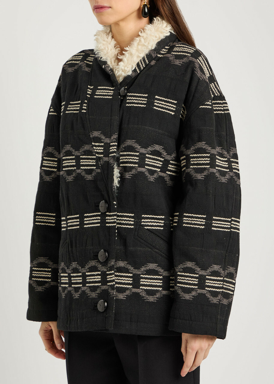 Isabel Marant étoile Qayla Jacquard Cotton-blend Coat Black
