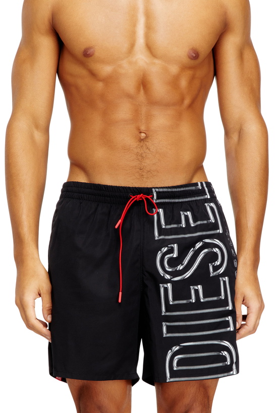 Photo: Diesel Swim shorts with oversized logo print - Swim shorts Mens in Black