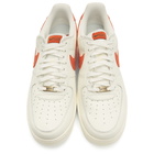 Nike White and Orange Air Force 1 07 Craft Sneakers