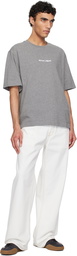 Maison Kitsuné Gray 'Maison Kitsuné' Line Handwriting Oversize T-shirt