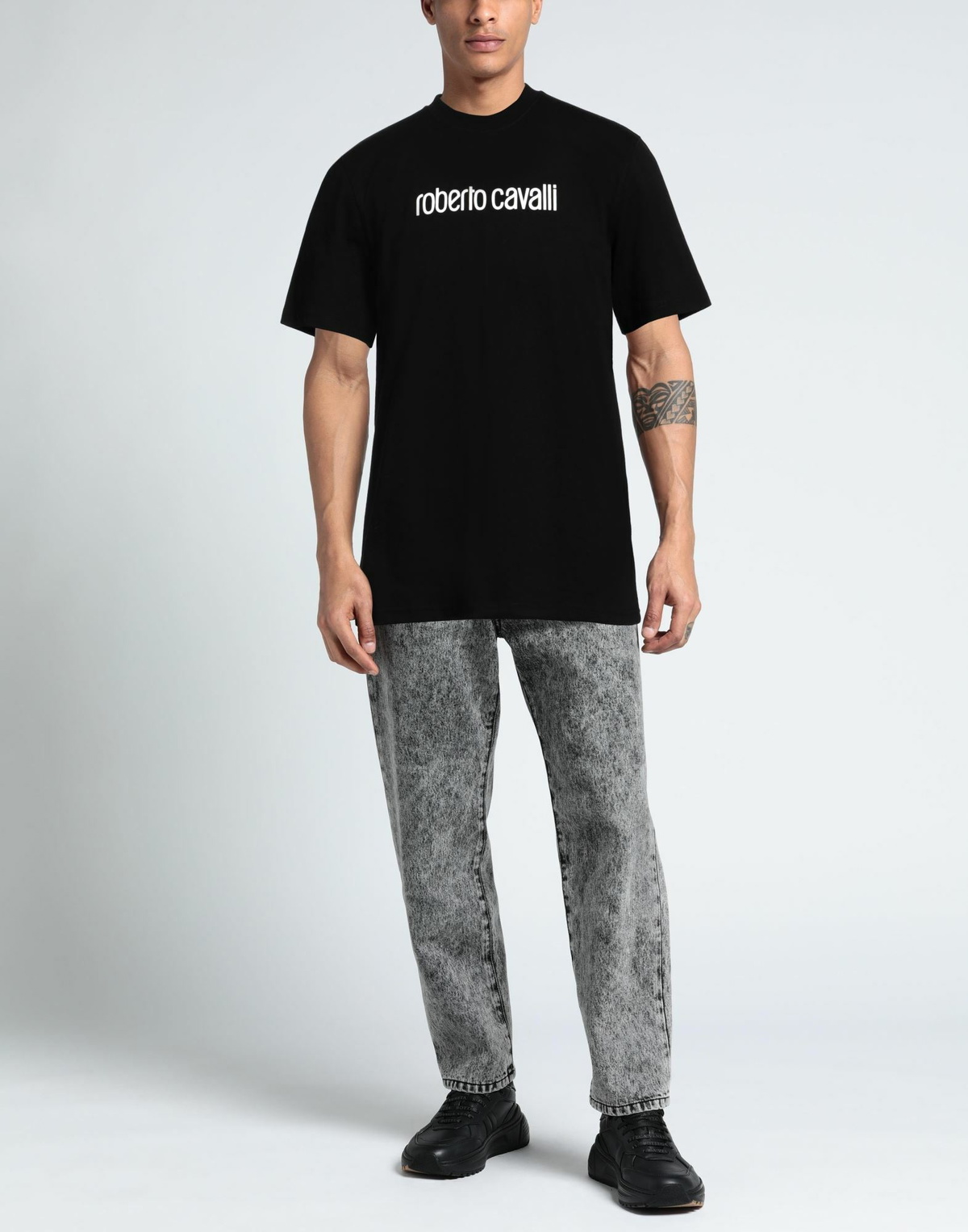Roberto Cavalli Mens T-shirt in Black