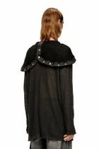 Diesel Fishnet hoodie with full-closure hood - Sweaters - Unisex - Black