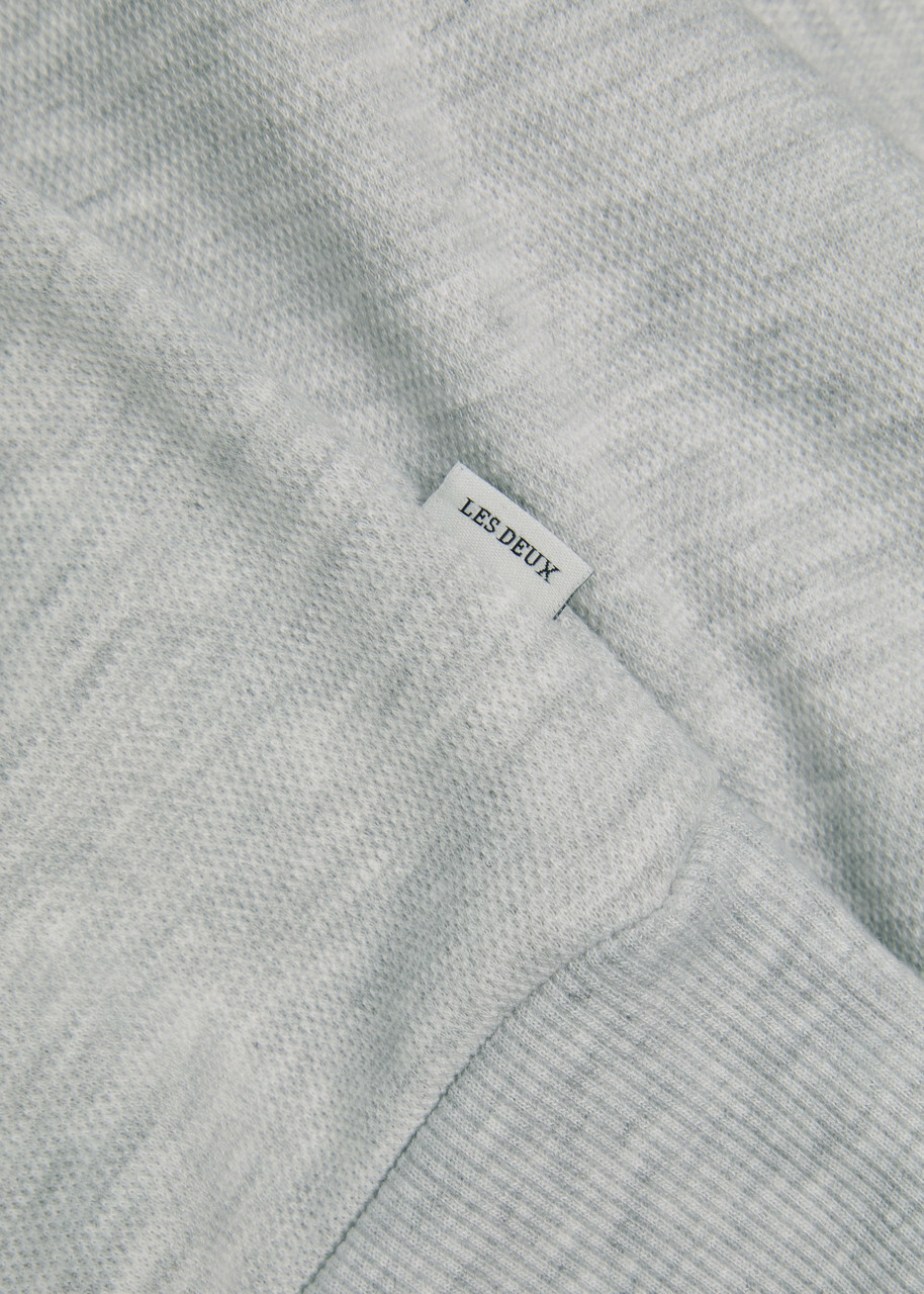 Les Deux Ben Melange Cotton-blend Polo Jumper Light Grey