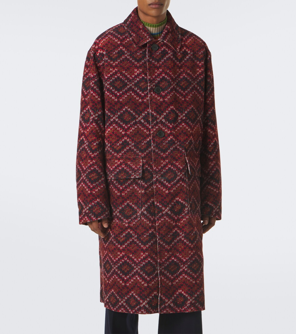 Dries Van Noten Printed cotton corduroy coat