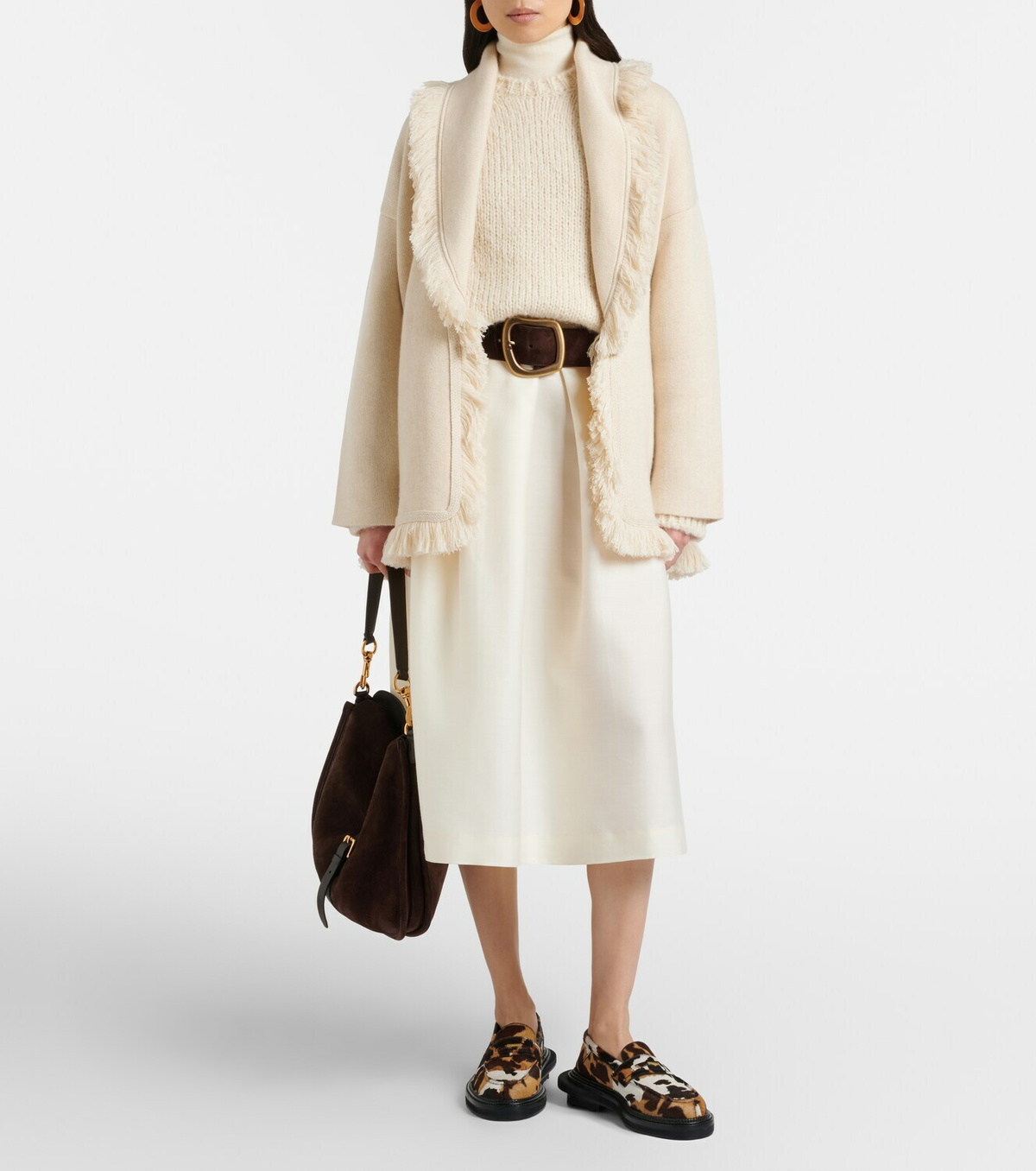 Alanui Finest fringed cashmere and cotton cardigan