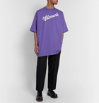 Vetements - Oversized Logo-Print Cotton-Jersey T-Shirt - Purple