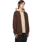 mastermind WORLD Brown and Beige Patchwork Hoodie