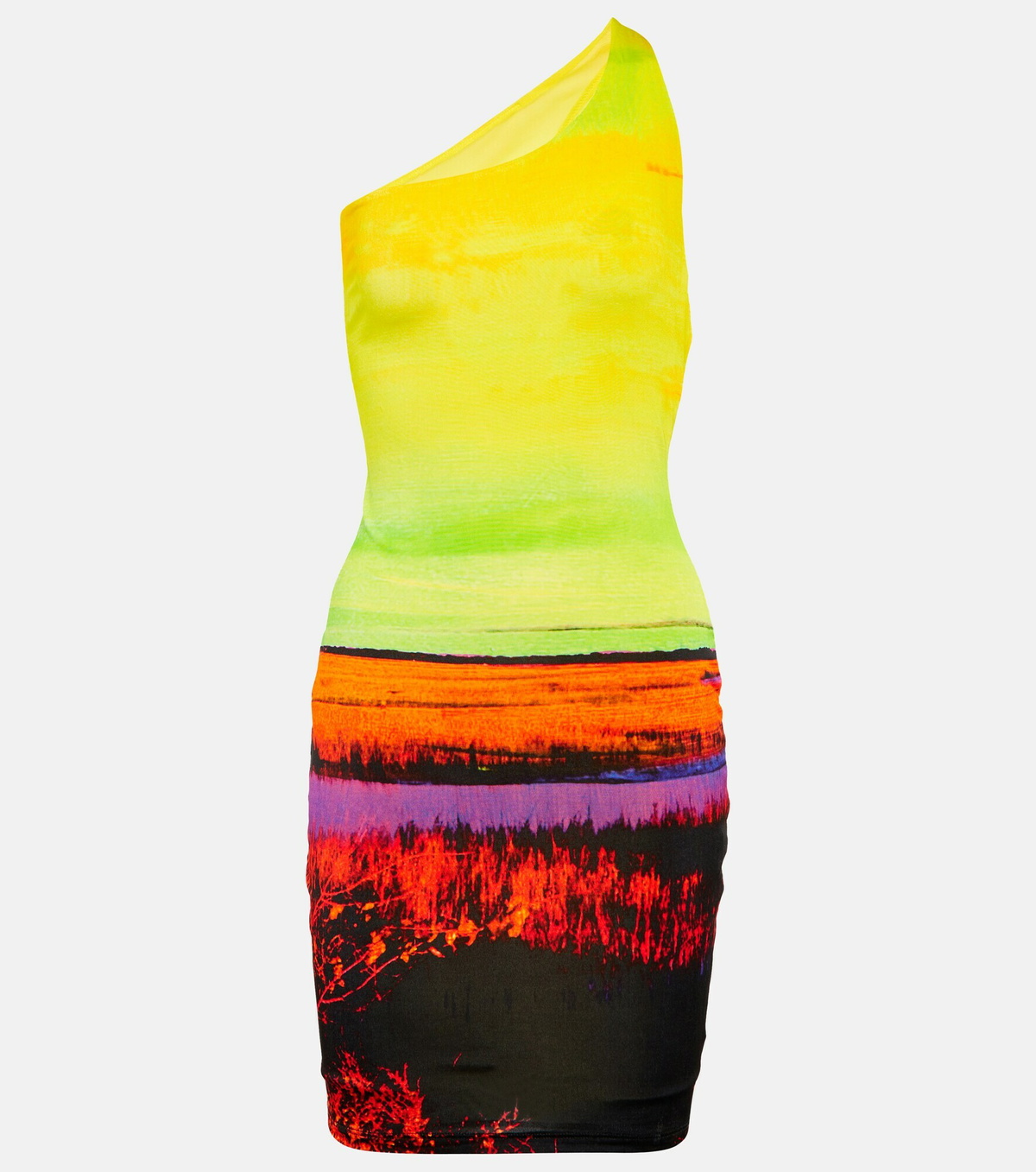 Louisa Ballou - Plunge one-shoulder minidress