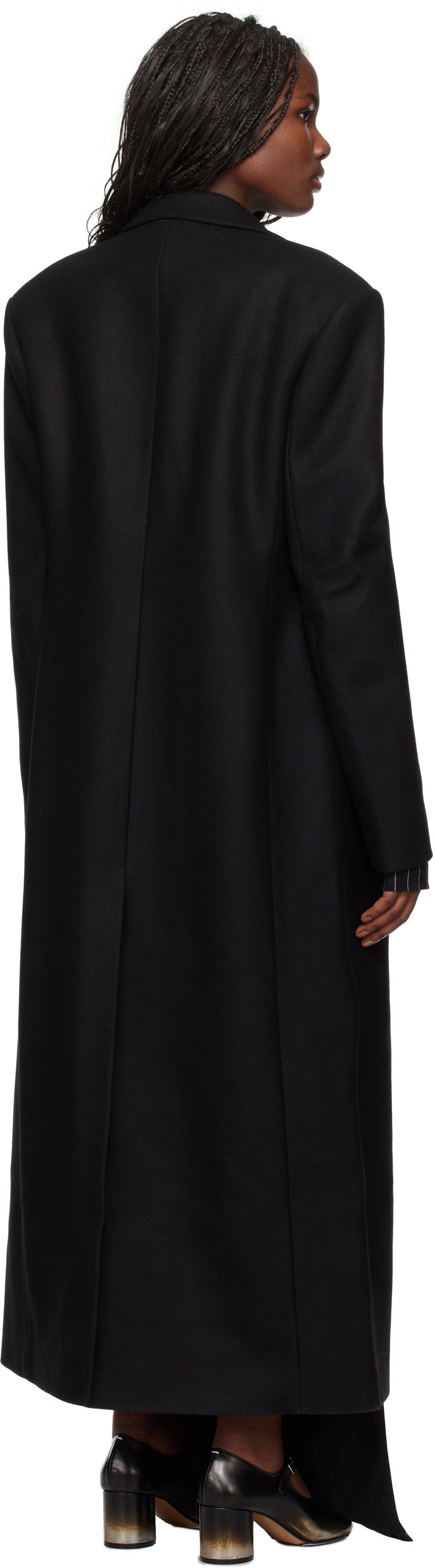 032c Black Portrait Wool Coat