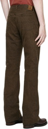 RRL Brown Slim Fit Five Pocket Jeans
