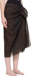 TOM FORD Brown Pareo Wrap Cover-Up Skirt