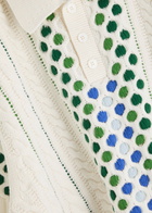 DRÔLE DE Monsieur Brode Patterned-intarsia Cotton-knit Polo Shirt Cream