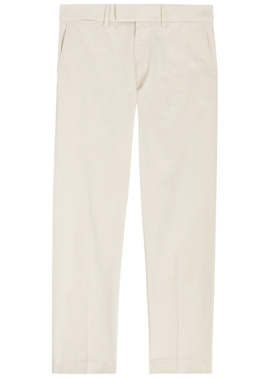 Tom Ford Tapered-leg Cotton Trousers Ivory