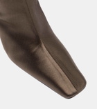 Magda Butrym Faux fur-trimmed satin knee-high boots