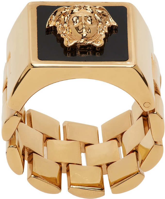 Photo: Versace Gold & Black Smalto Ring