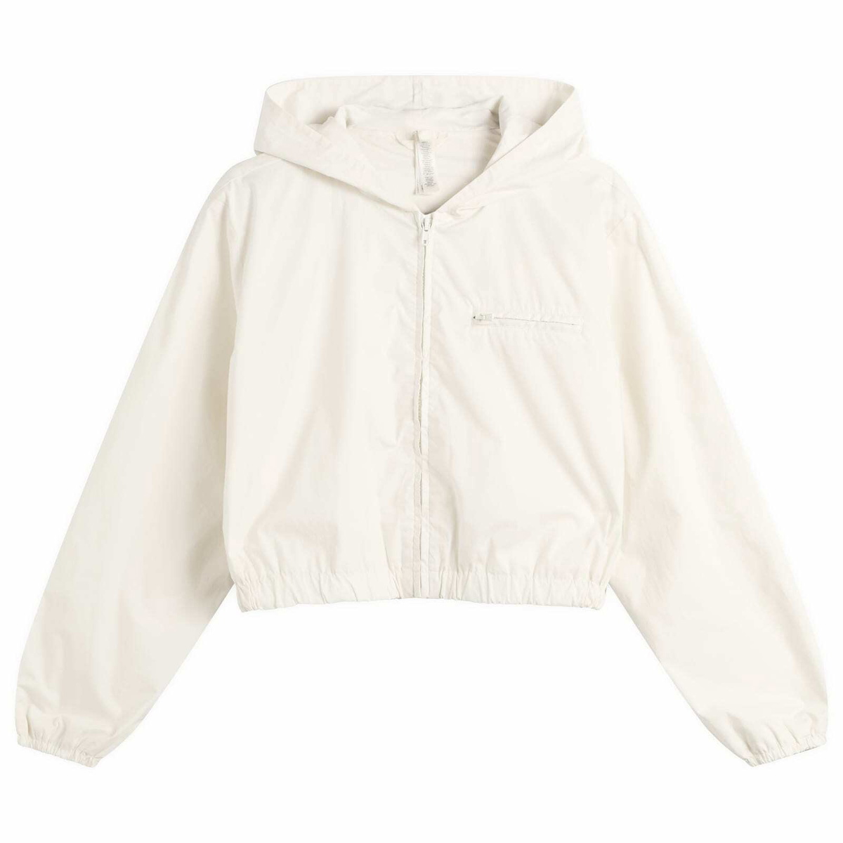 SKIMS Women's Sateen Crop Zip Up Jacket in Egret