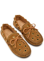 Isabel Marant Fitza Studded Suede Loafers Tan