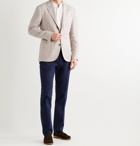 Brunello Cucinelli - Slim-Fit Unstructured Houndstooth Linen, Wool and Silk-Blend Blazer - Neutrals