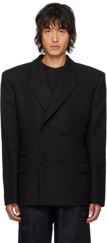 Photo: LGN Louis Gabriel Nouchi Black Double-Breasted Viscose Blazer