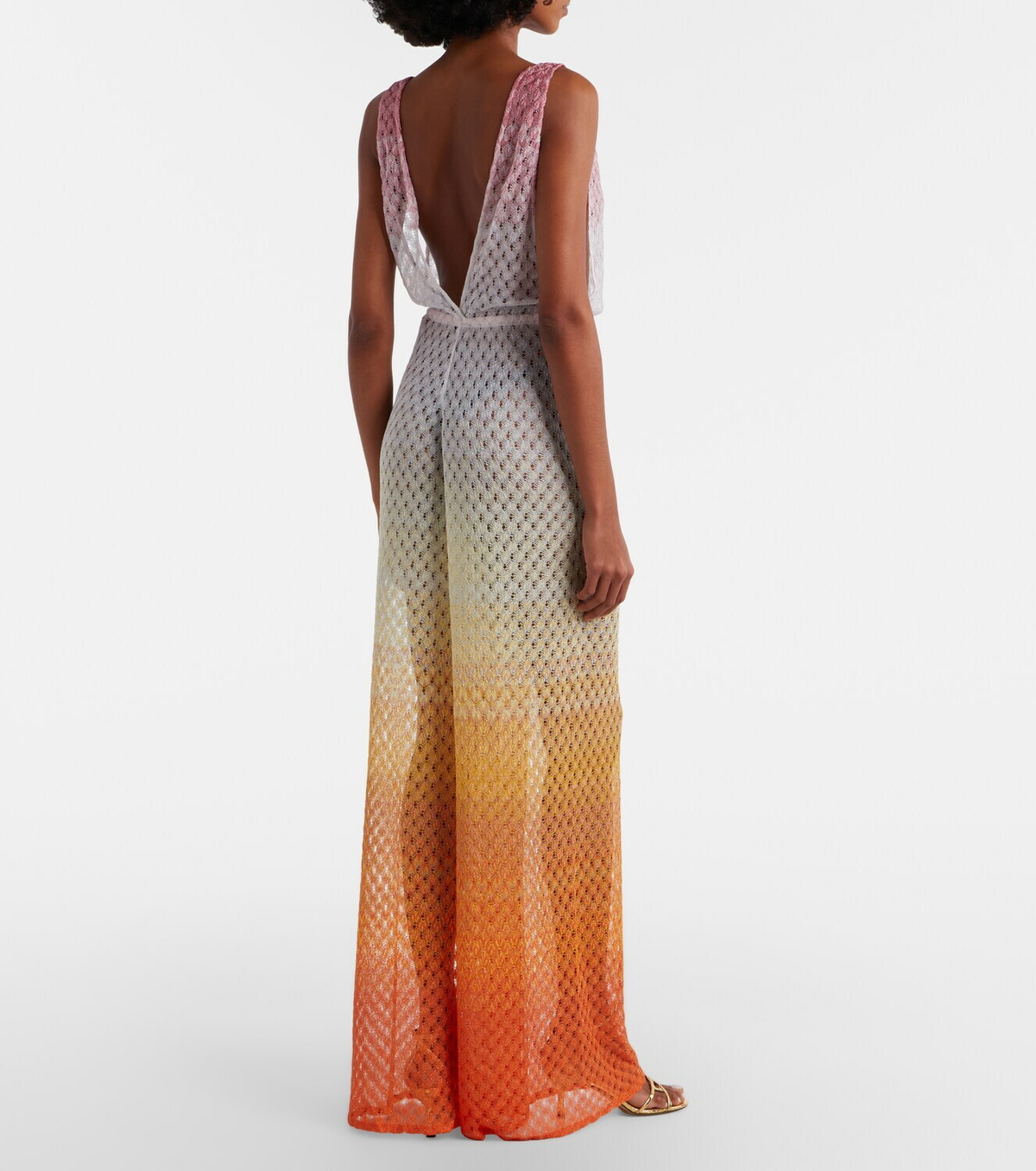 Missoni Open-knit lamé jumpsuit