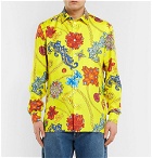 Versace - Printed Silk-Twill Shirt - Yellow