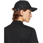 Balmain Black Wool Striped Cap